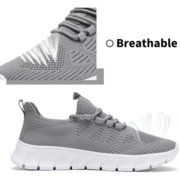 Women G Light-gray Running Tennis Lightweight Workout Sport Jogging Sneakers - Picture 5 of 7
